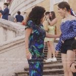 Bianca’s abstract print dress on Emily in Paris