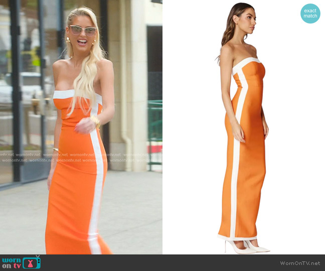 Bianca and Bridgett Ashley Dress in Orange worn by Emma Hernan on Selling Sunset