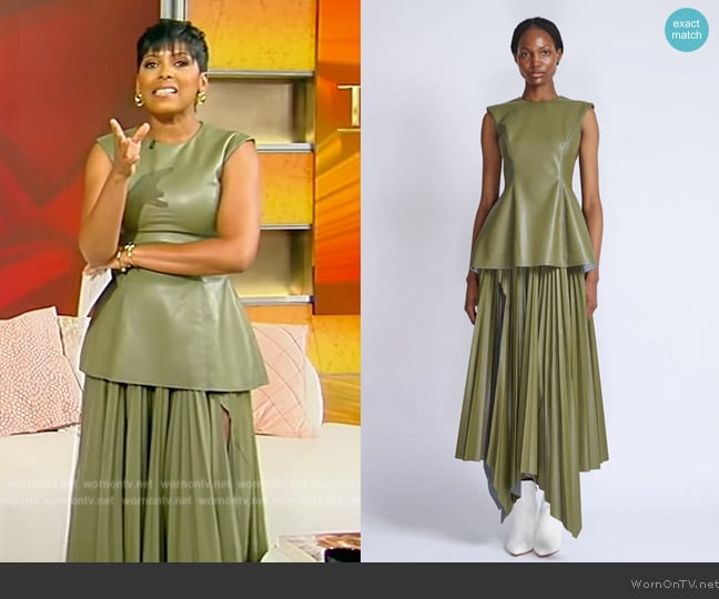 Bibhu Mohapatra Cactus Vegan Leather Tunic Top worn by Tamron Hall on Tamron Hall Show