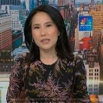 Vicky’s black floral print sheath dress on NBC News Daily