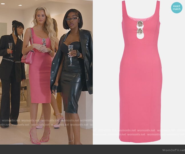 Blumarine Embellished cutout jersey midi dress worn by Emma Hernan on Selling Sunset