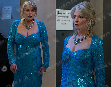 Bonnie and Hattie's blue sequin dress on Days of our Lives