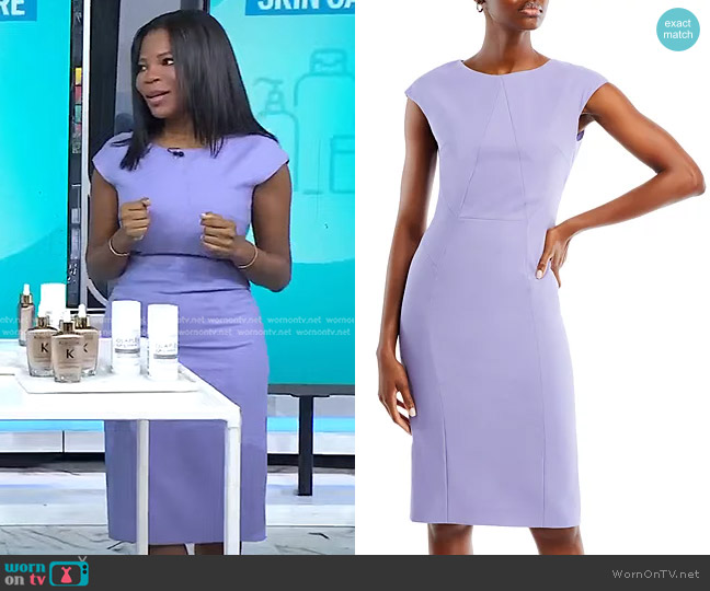 Boss Dekaliah Cap Sleeve Sheath Dress in Iris worn by Dr. Michelle Henry on Today