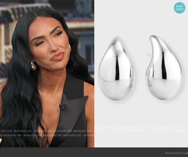 Bottega Veneta Large Drop Earrings worn by Bre Tiesi on Access Hollywood