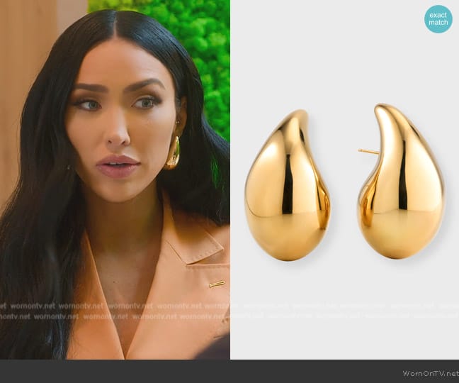 Bottega Veneta Large Drop Earrings worn by Bre Tiesi on Selling Sunset