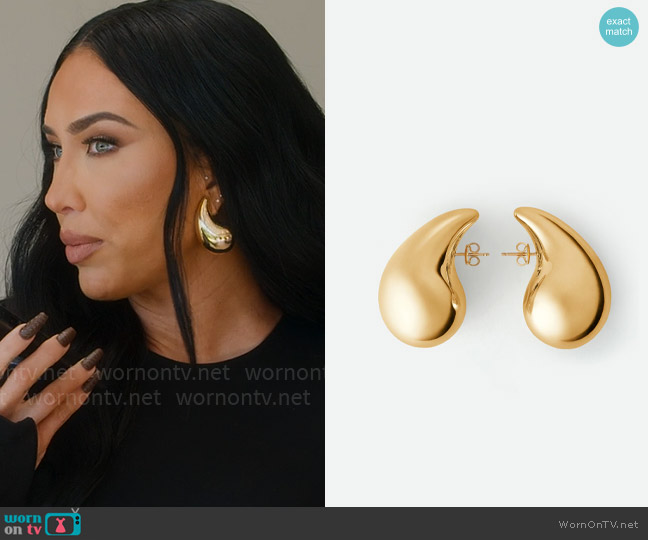 Bottega Veneta Large Drop Earrings worn by Bre Tiesi on Selling Sunset