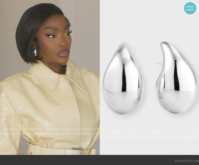 Bottega Veneta Large Drop Earrings worn by Chelsea Lazkani on Selling Sunset