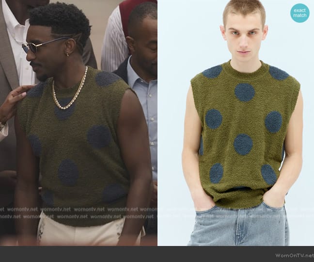 Brain Dead Teddy Fur Dot Knit Sweater Vest worn by Jazz (Jordan L. Jones) on Bel-Air