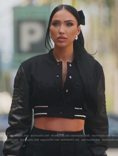 Bre's black cropped bomber jacket on Selling Sunset