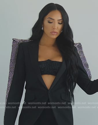 Bre’s black embellished blazer on Selling Sunset