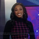 Brittany’s black plaid knit turtleneck dress on Good Morning America