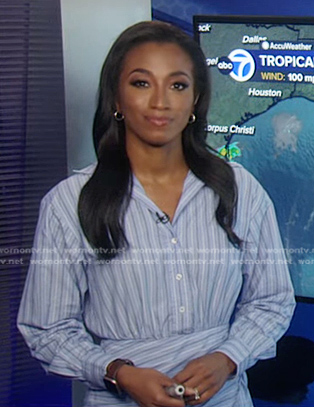 Brittany's blue striped shirtdress on Good Morning America