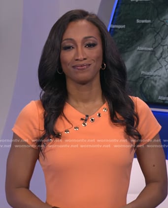 Brittany Bell's orange grommet dress on Good Morning America