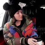 Bronwyn’s multicolor camo print down jacket on The Real Housewives of Salt Lake City