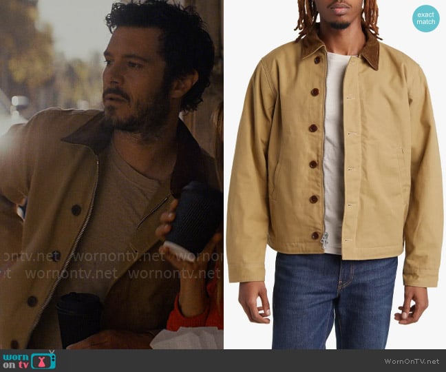 Noah’s tan jacket on Nobody Wants This