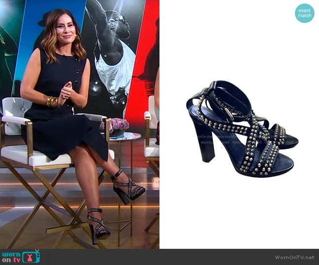 Burberry Studded High Heel Sandals worn by Rebecca Jarvis on Good Morning America