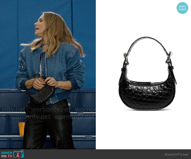 By Far Crocodile-effect Leather Mini Bag worn by Joanne (Kristen Bell) on Nobody Wants This