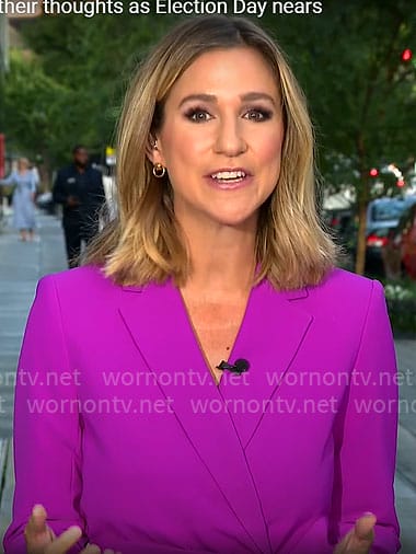 Caitlin Huey-Burns’ pink blazer on CBS Mornings