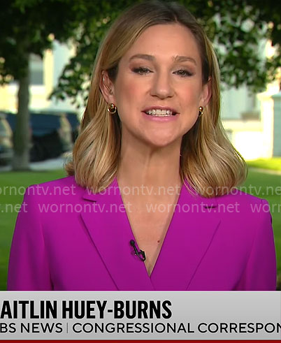 Caitlin Huey-Burns’ pink blazer on CBS Mornings