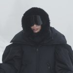 Camille’s black padded ski jacket on Emily in Paris