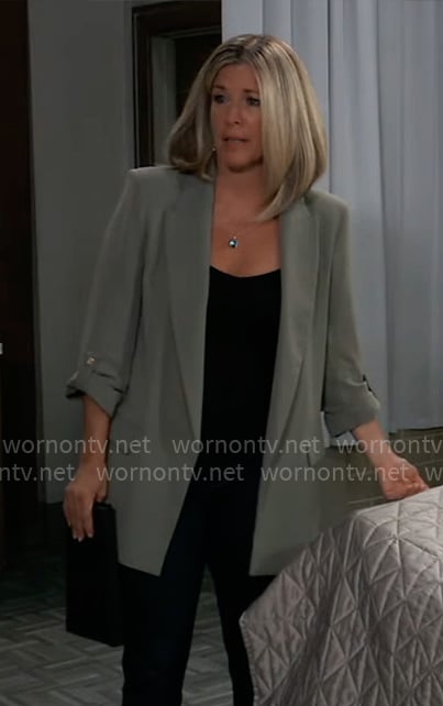 Carly’s olive green blazer on General Hospital