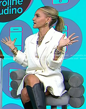 Caroline Baudino’s white tweed blazer dress on Today