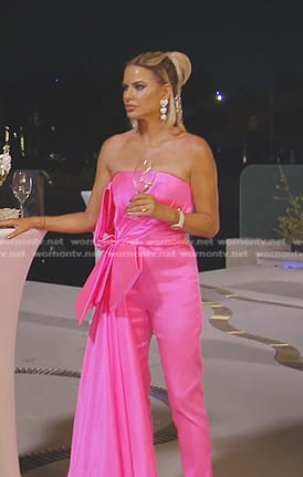 Caroline’s pink strapless jumpsuit on The Real Housewives of Dubai