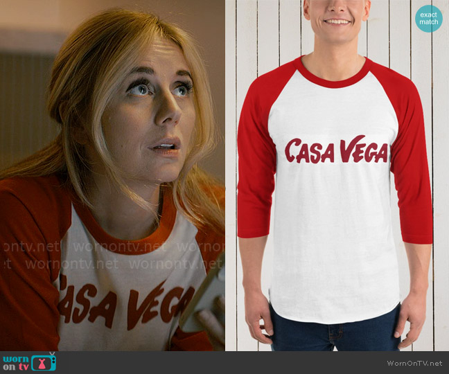 Casa Vega 3/4 sleeve raglan shirt worn by Morgan (Justine Lupe) on Nobody Wants This