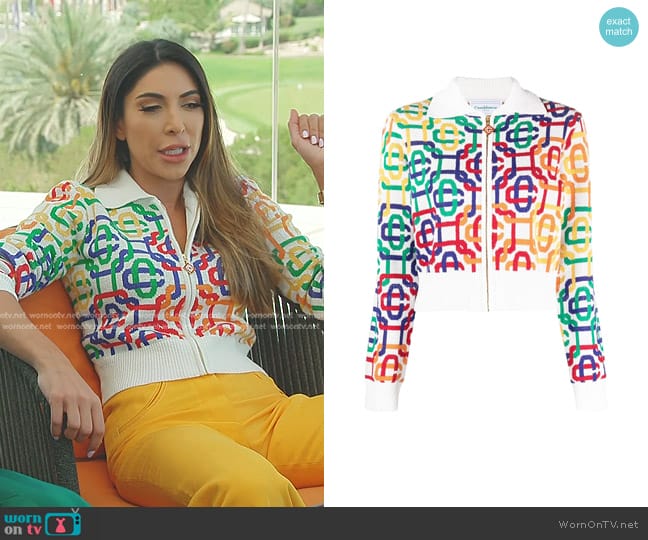 Casablanca Monogram Zip-up Cardigan worn by Taleen Marie (Taleen Marie) on The Real Housewives of Dubai