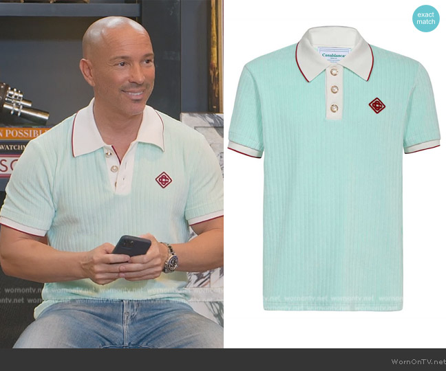 Casablanca Rib Boucle Polo worn by Brett Oppenheim on Selling Sunset