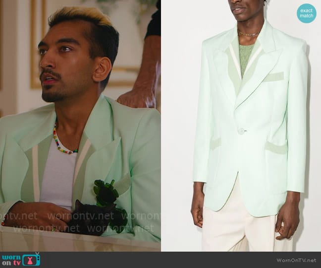 Dionysus’s mint green blazer on Kaos