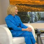 Cate Blanchett’s blue shirt and pants set on CBS Mornings