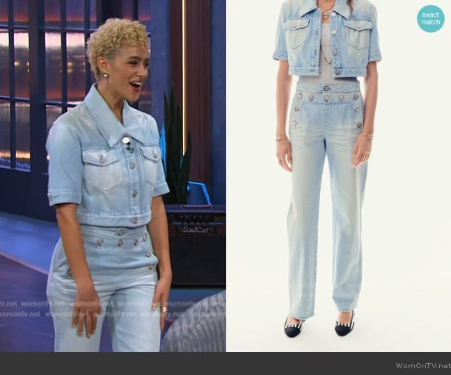 Chanel 2024 Beach Collection worn by Nathalie Emmanuel on The Kelly Clarkson Show