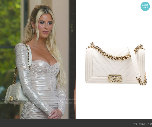 Chanel Chevron Boy Bag worn by Emma Hernan on Selling Sunset