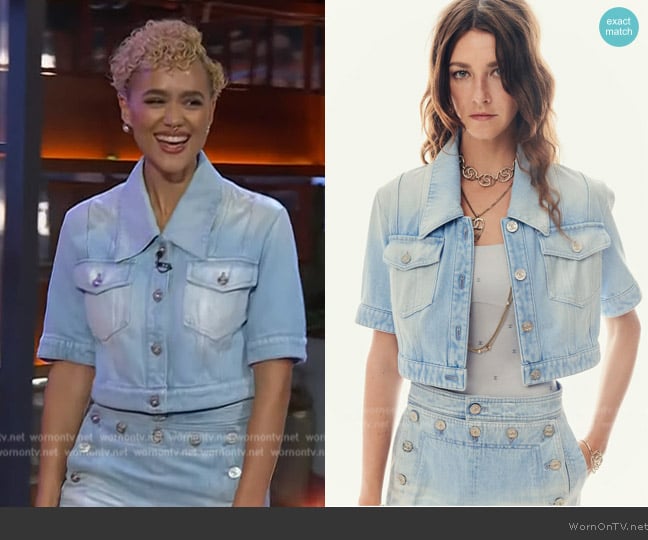 Chanel 2024 Beach Collection worn by Nathalie Emmanuel on The Kelly Clarkson Show