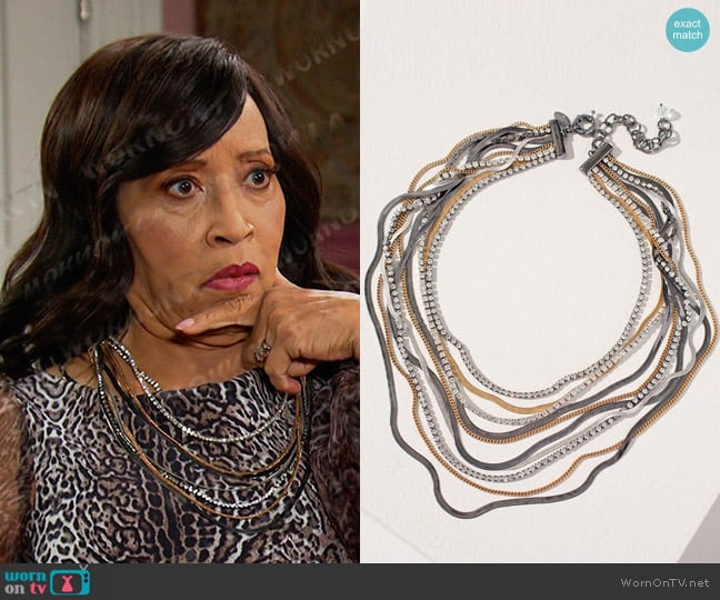 Chico's Mixed Multi-Strand Necklace worn by Paulina Price (Jackée Harry) on Days of our Lives