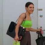 Chloe’s green one-shoulder sports bra and cutout joggers on Owning Manhattan