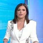 Chloe Melas’s white embellished blazer on NBC News Daily