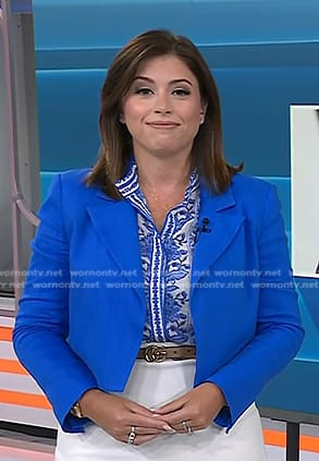 Chloe's blue print blouse on Today