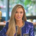 Chrishell’s sequin studded confessional jacket on Selling Sunset