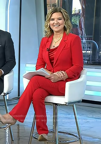 Christine's red cami and suit on Today