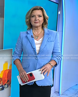 Christine Romans’ blue tweed blazer on Today