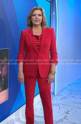 Christine’s red cami and suit on Today