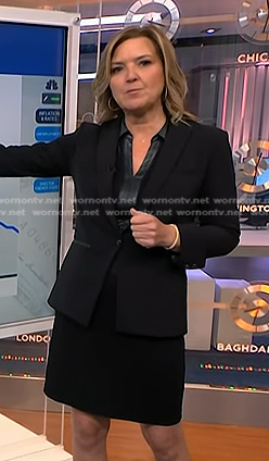 Christine's black leather trim dress and blazer on NBC News Daily