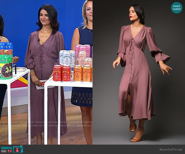 Cindy Castro Diana Midi Silk Dress worn by Ana Flores on Today