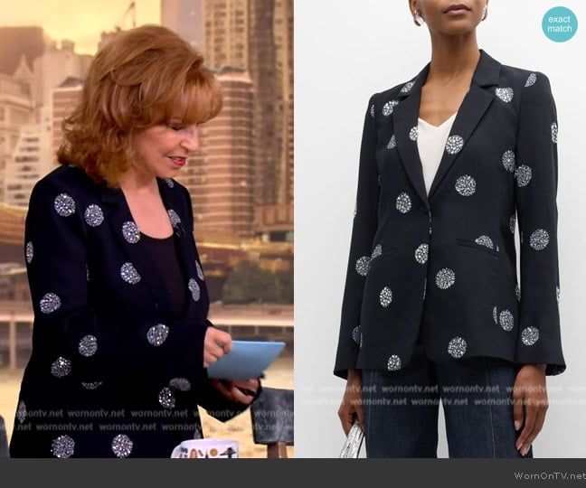 Cinq a Sept Karlie Embellished Crepe Blazer worn by Joy Behar on The View