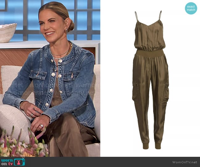 Cinq a Sept Amia Twill Jumpsuit worn by Natalie Morales on The Talk