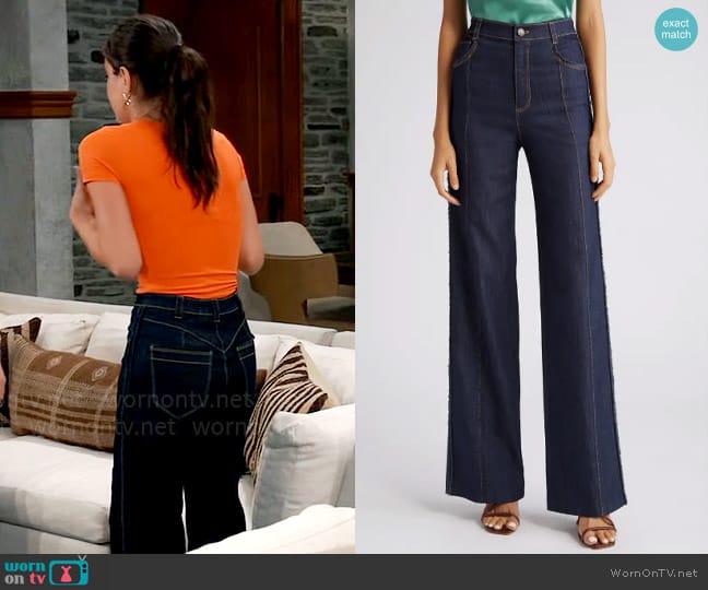 Cinq a Sept Francine High-Rise Stretch Straight-Leg Jeans worn by Molly Lansing-Davis (Kristen Vaganos) on General Hospital