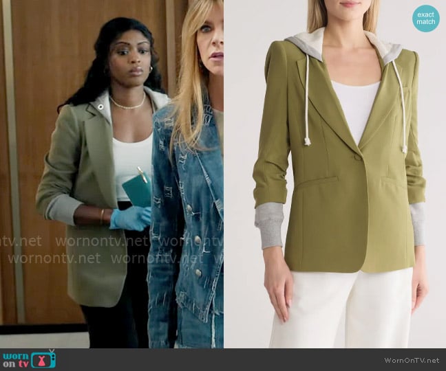 Daphne’s green hoodie blazer on High Potential