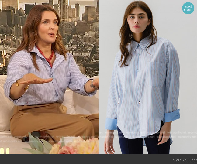 Cissa The BOYFRIEND Shirt worn by Drew Barrymore on The Drew Barrymore Show